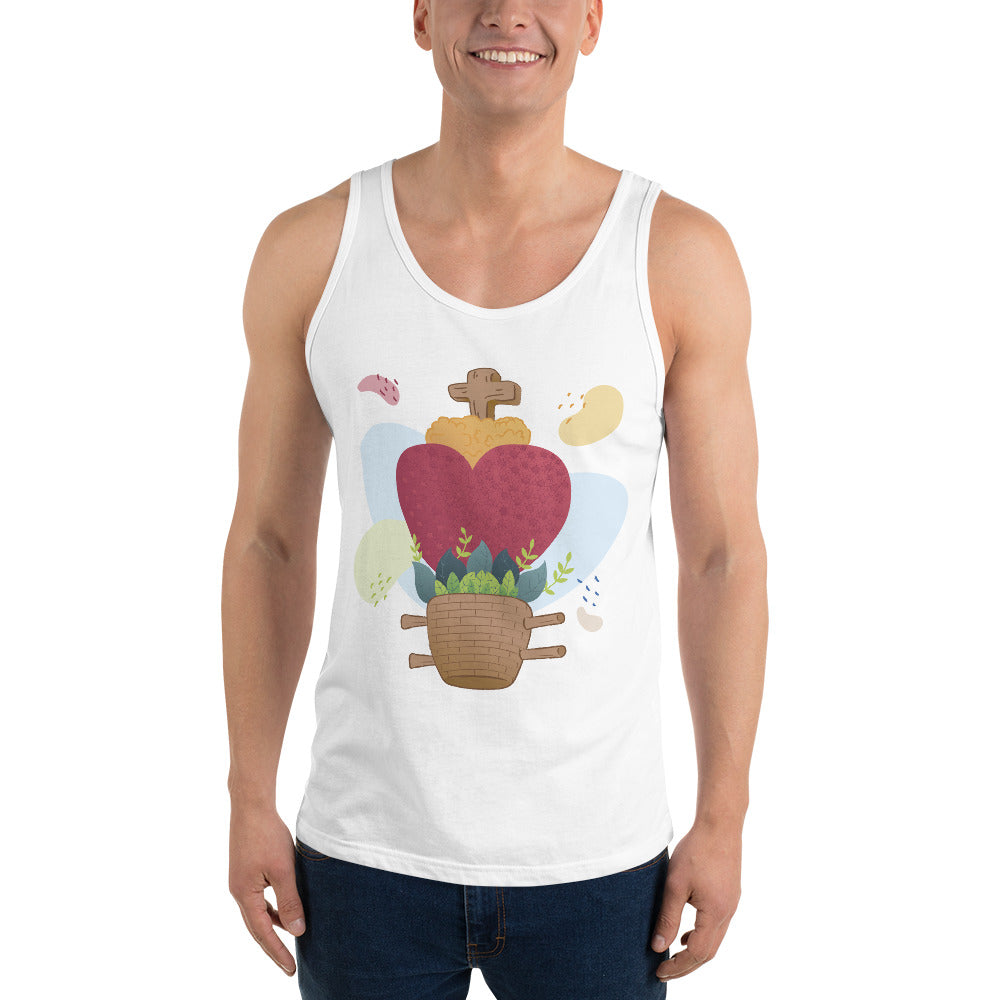Oaxacan Flower Basket Unisex Tank Top - Corazón Clothing