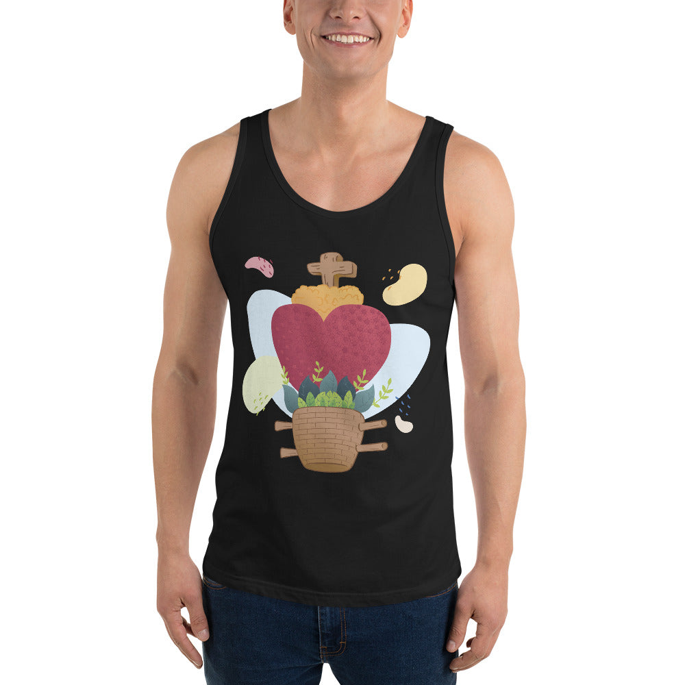 Oaxacan Flower Basket Unisex Tank Top - Corazón Clothing