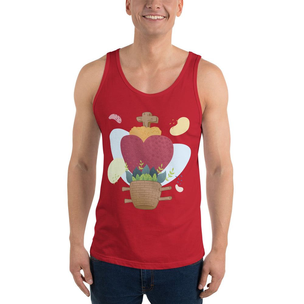 Oaxacan Flower Basket Unisex Tank Top - Corazón Clothing