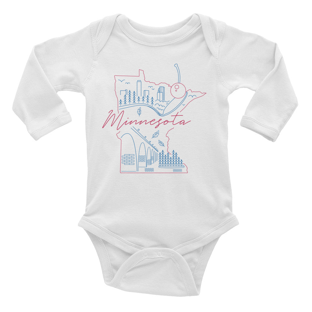 All of Minnesota Infant Long Sleeve Bodysuit - Corazón Clothing