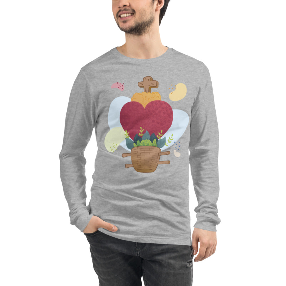 Oaxacan Flower Basket Long Sleeve Tee - Corazón Clothing
