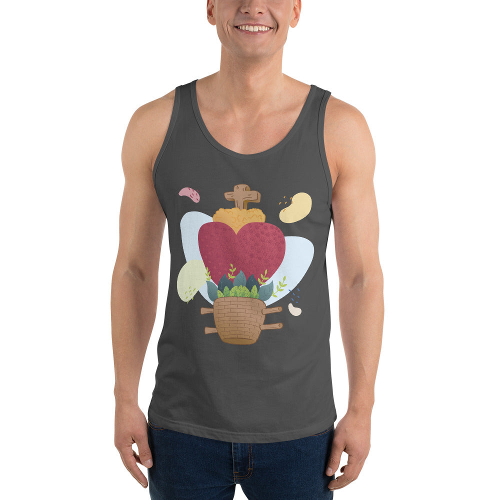 Oaxacan Flower Basket Unisex Tank Top - Corazón Clothing