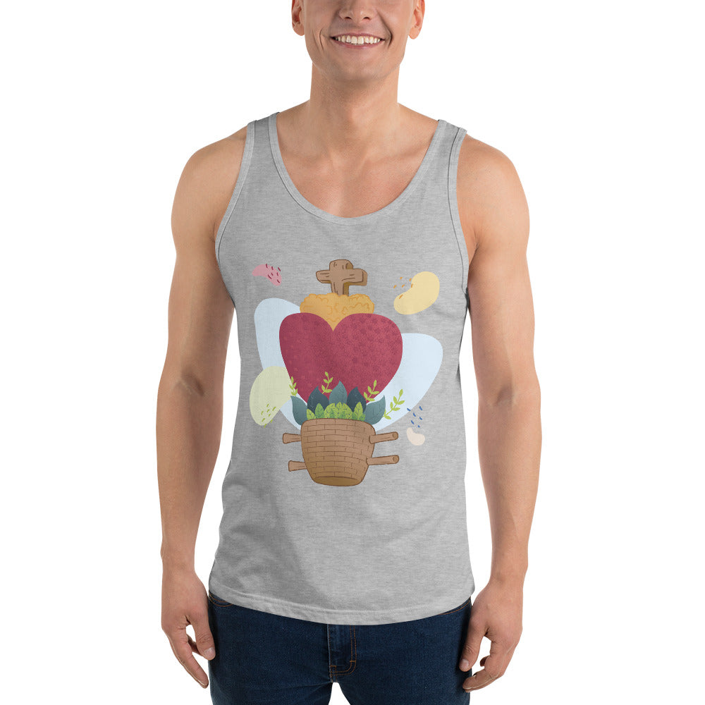 Oaxacan Flower Basket Unisex Tank Top - Corazón Clothing