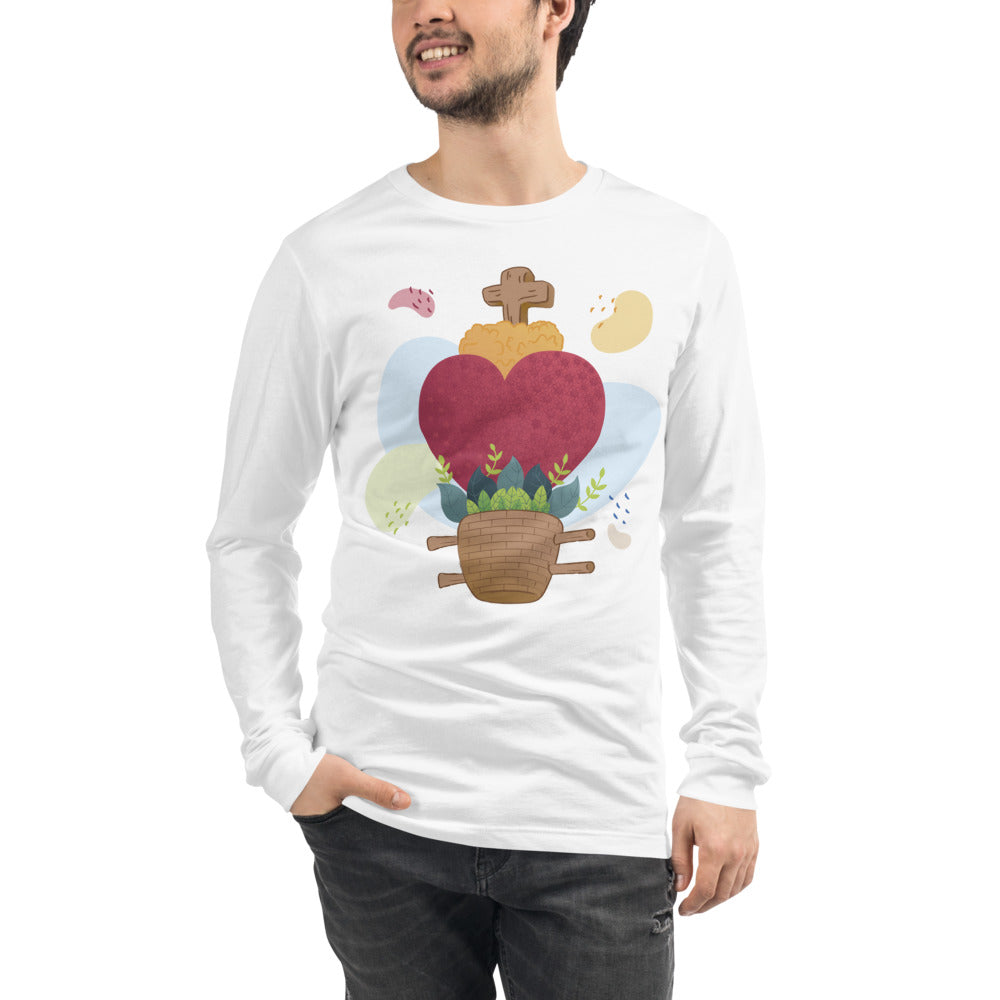 Oaxacan Flower Basket Long Sleeve Tee - Corazón Clothing