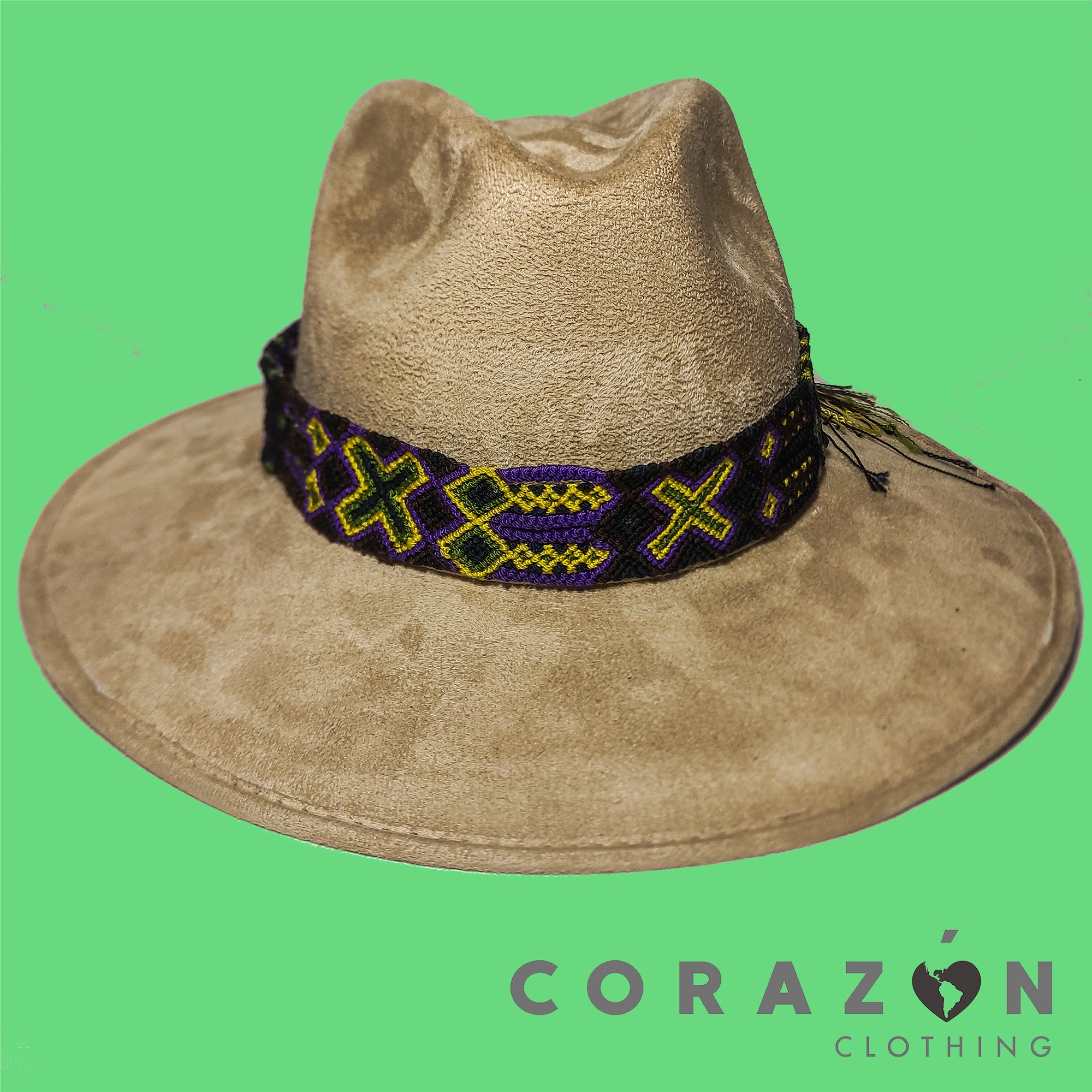 Wide Brim Suede Fedora Hat - Corazón Clothing