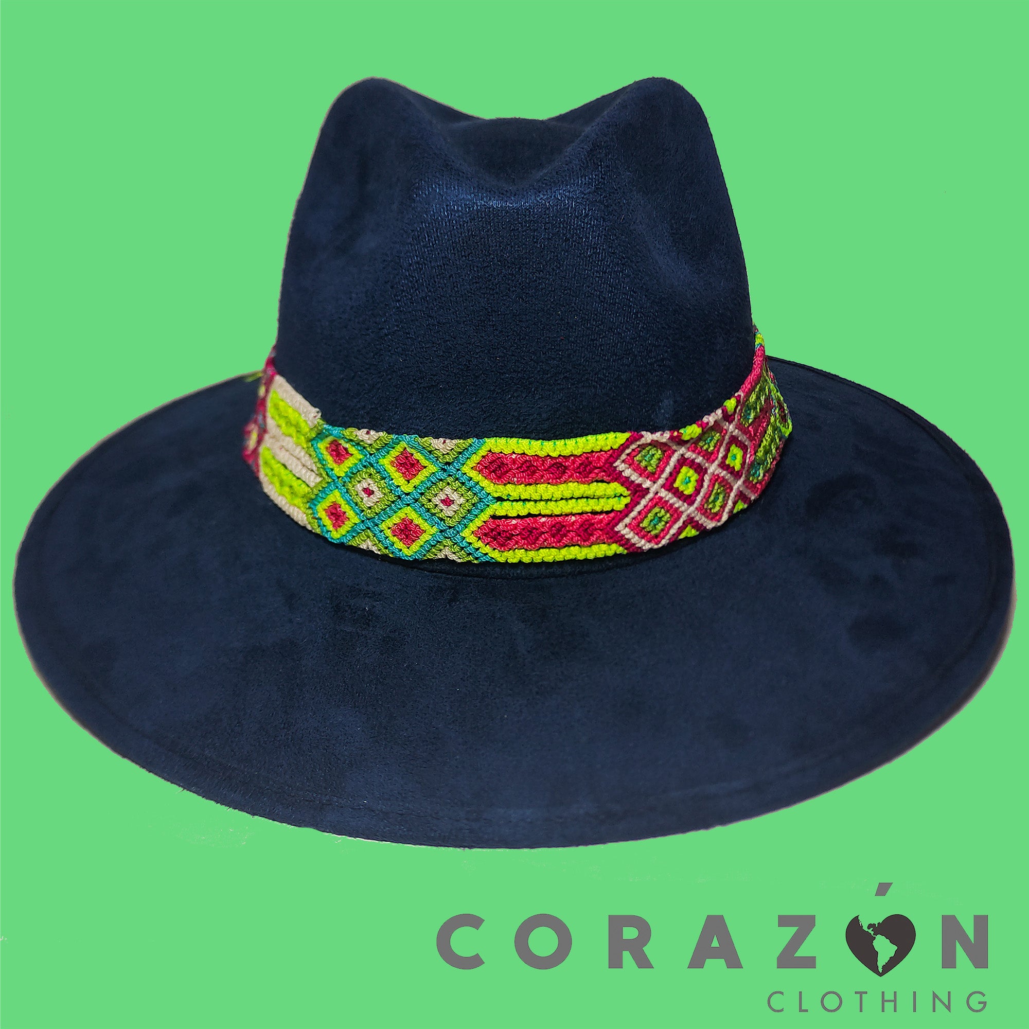 Wide Brim Suede Fedora Hat - Corazón Clothing