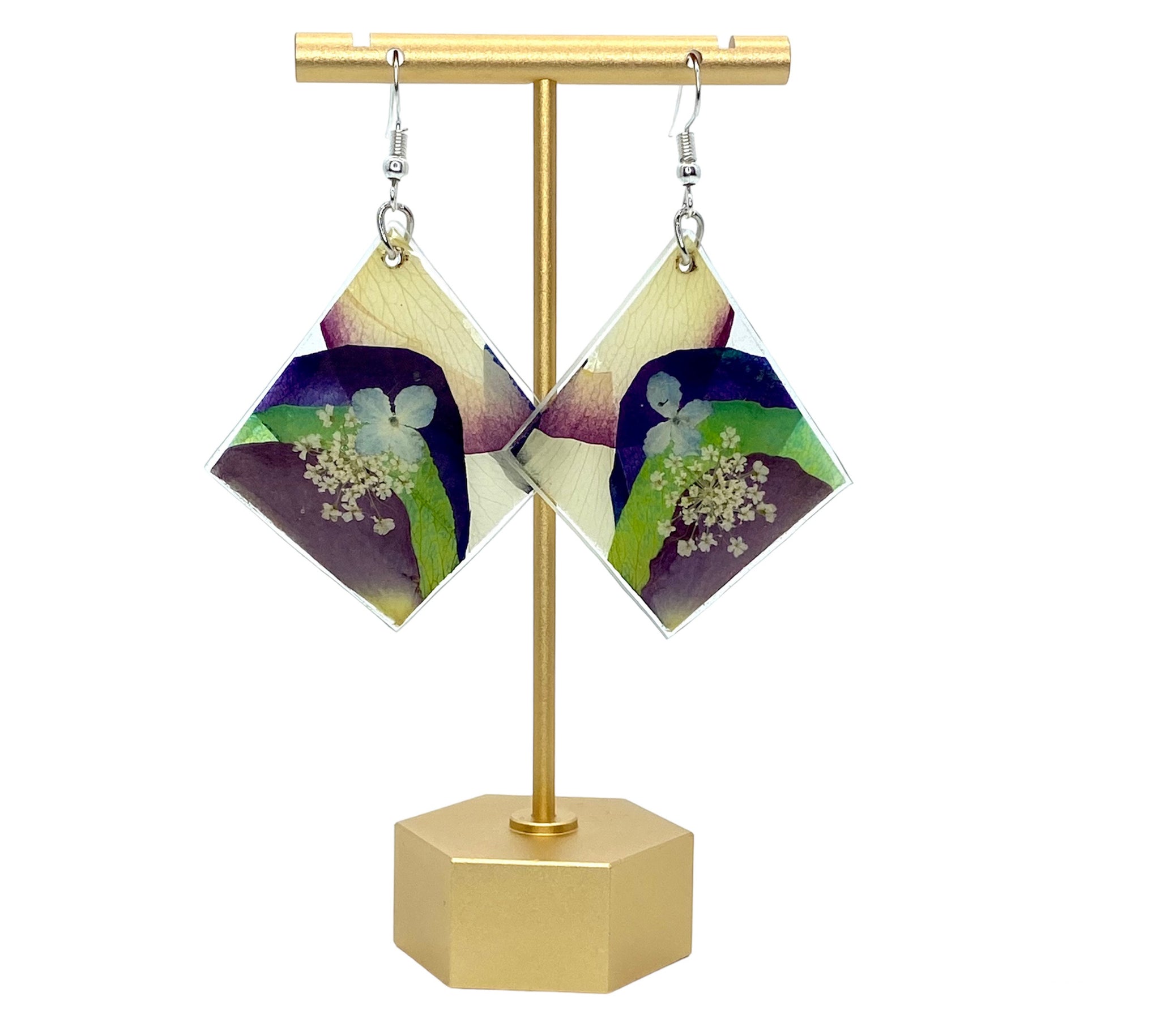 Dimond Natural Pressed Flower Earrings - Corazón Clothing