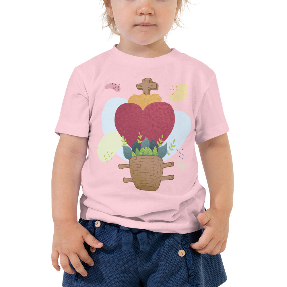 Oaxacan Flower Basket  Toddler Short Sleeve Tee - Corazón Clothing