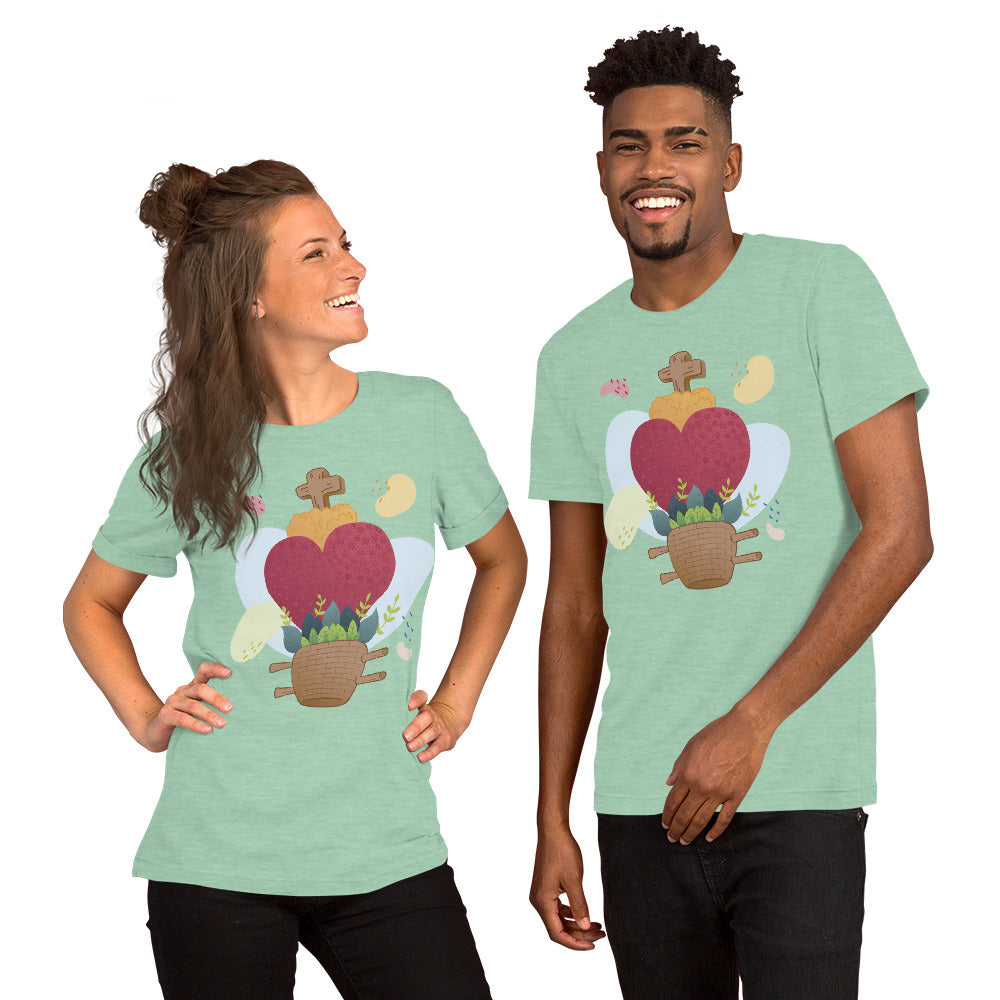 Oaxacan Flower Basket Short-Sleeve Unisex T-Shirt - Corazón Clothing